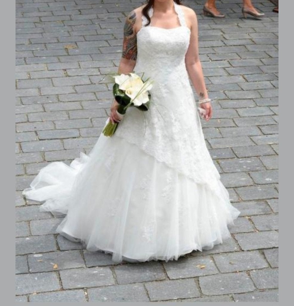 Trouwjurk maat s/m, Kleding | Dames, Ophalen, Zo goed als nieuw, Wit, Trouwjurk