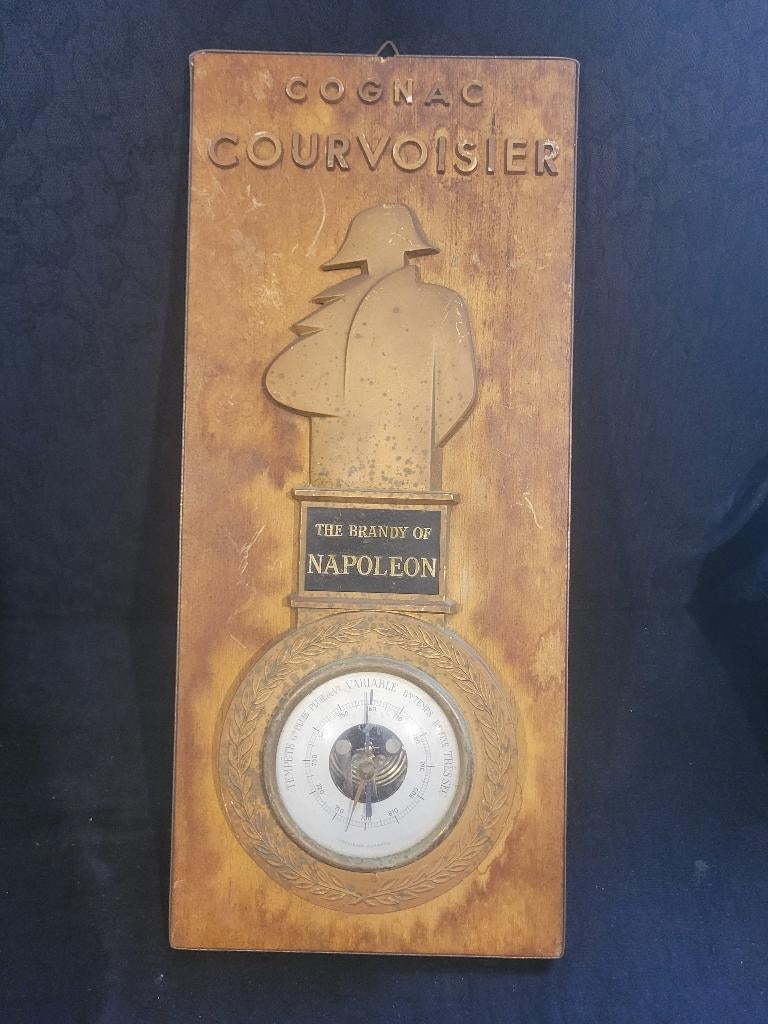 oude reclamebarometer cognac courvoisier napoleon, Verzamelen, Ophalen of Verzenden, Gebruikt, Reclamebord