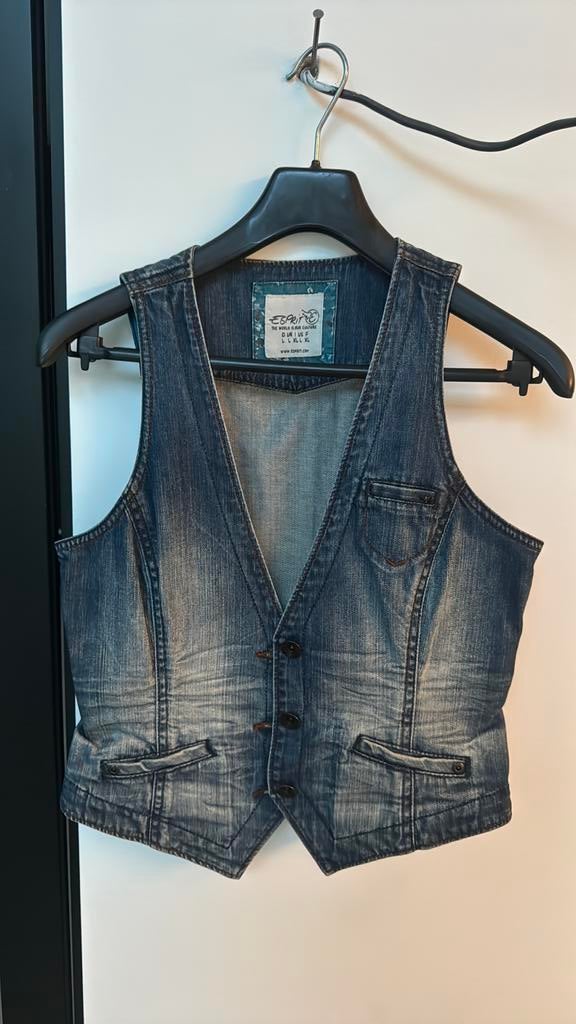 Veste en jean sans manches, Enlèvement, Comme neuf, Taille 42/44 (L)