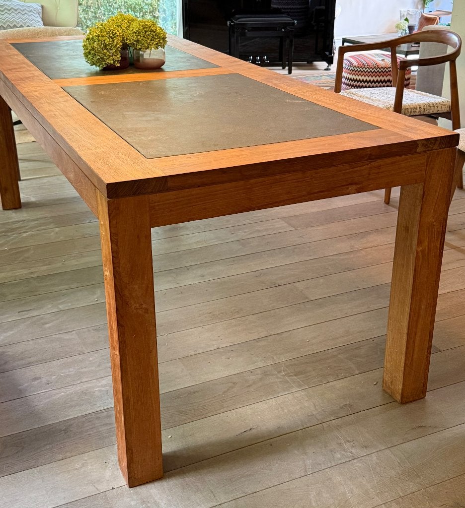 Eettafel hout/ teak/ arduin indoor of outdoor, Ophalen, 200 cm of meer, 50 tot 100 cm, Vijf personen of meer
