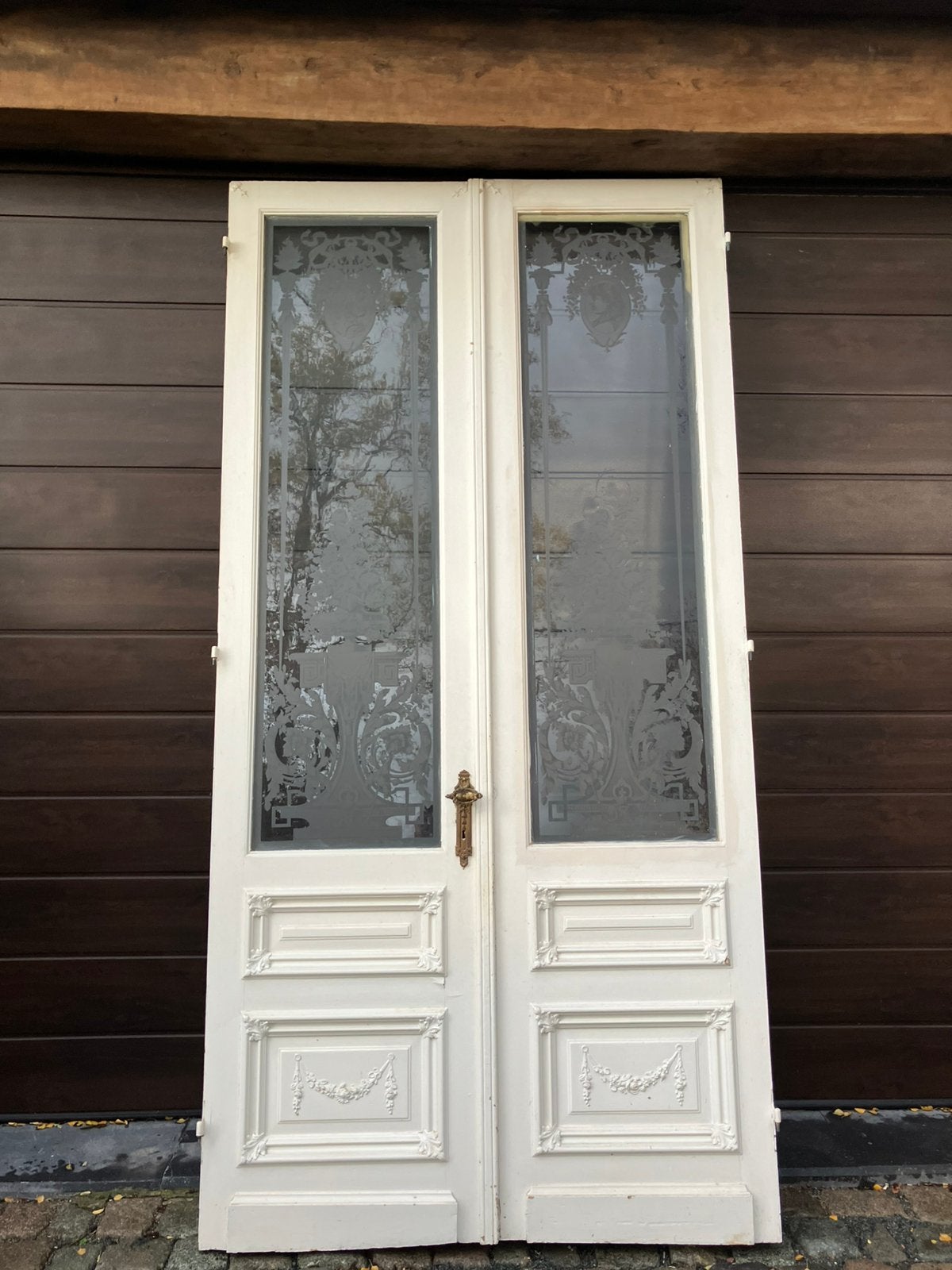 Exclusief hoge dubbele ensuite deuren art deco geëtst glas, Enlèvement, Comme neuf, Verre