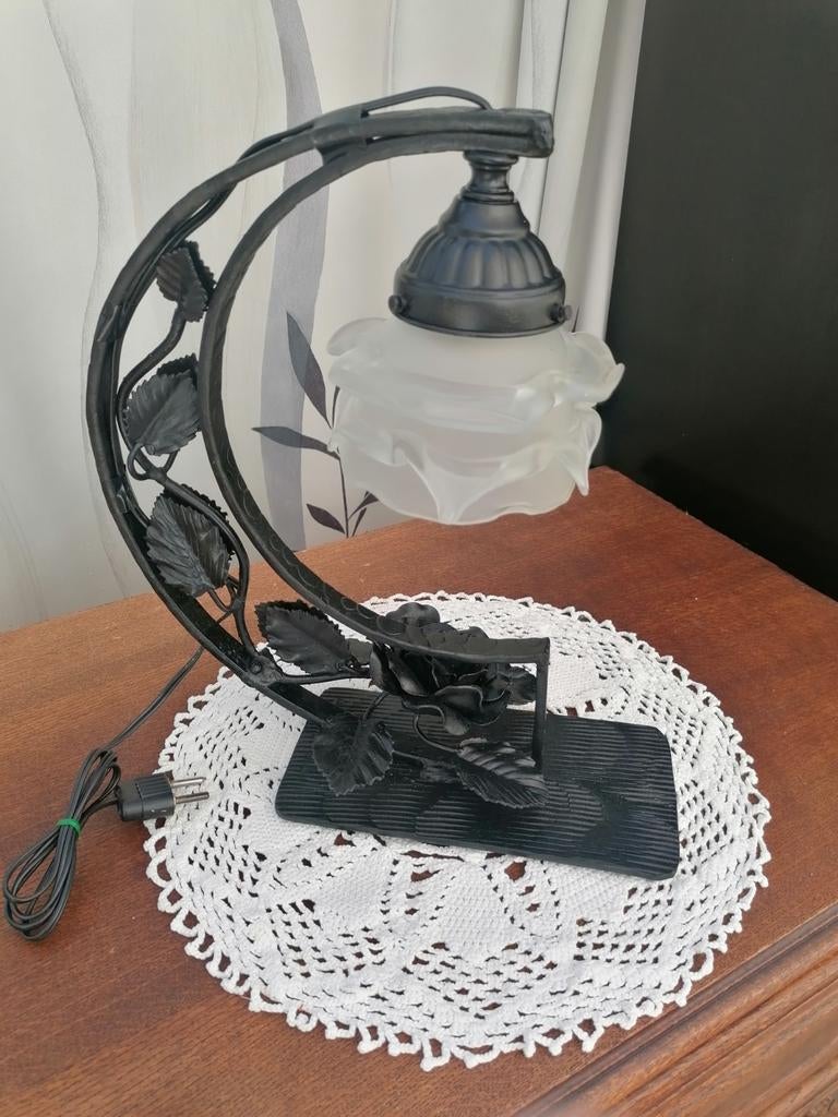 Ancienne lampe de bureau Art Déco en fer forgé, Enlèvement ou Envoi