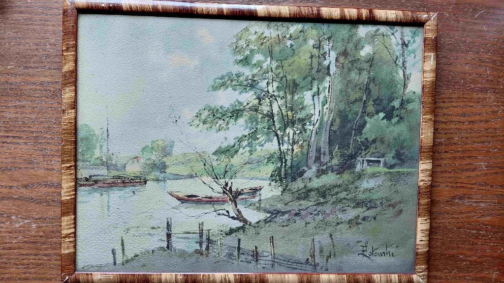 Schilderij landschap, Ophalen, Gesigneerd, Landschap, Klassiek
