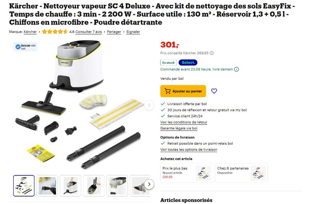 Nettoyeur vapeur SC4 DELUXE - karcher, Electroménager, Enlèvement, Comme neuf, Nettoyeur à vapeur