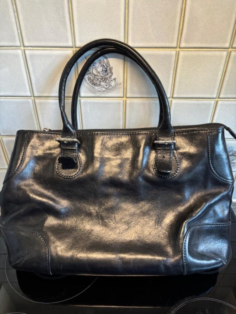 Sac en cuir noir, Enlèvement, Utilisé, Noir, Sac à main