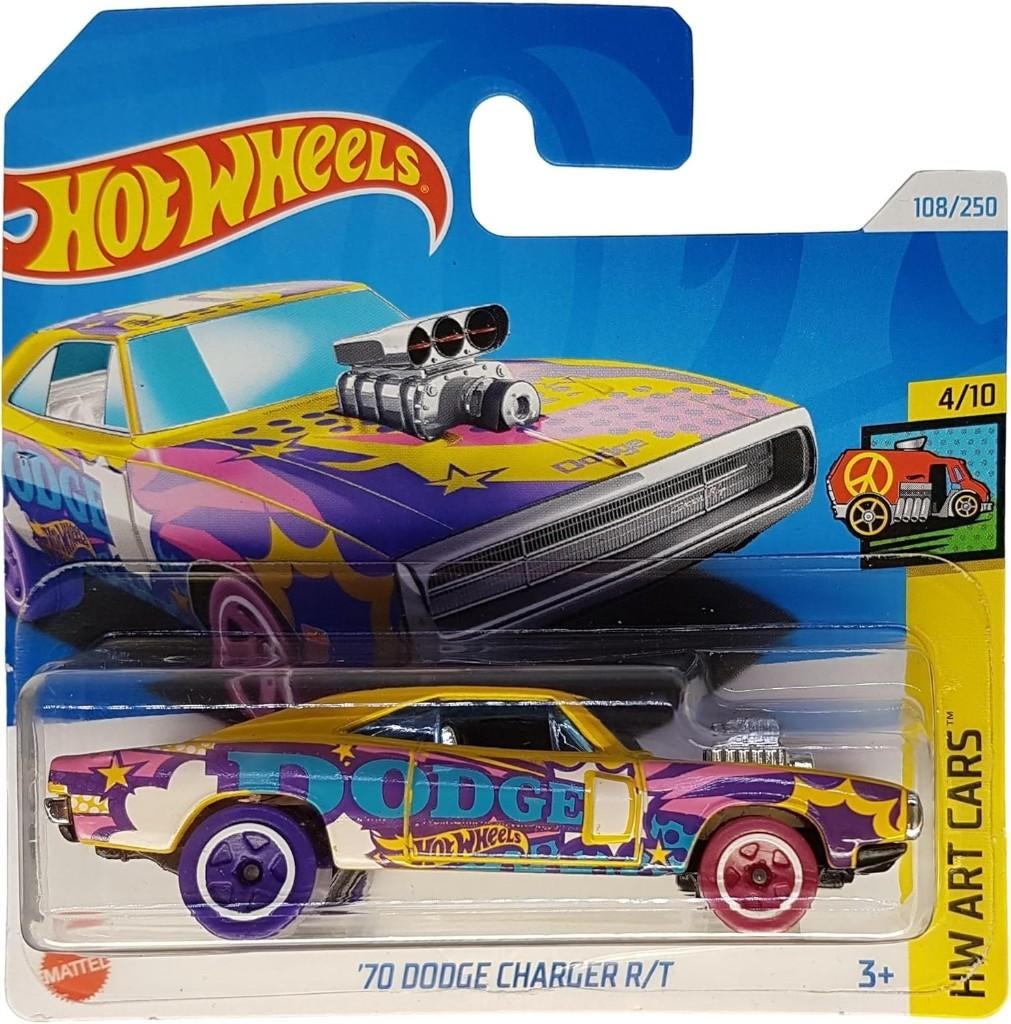 Hot Wheels - HW Art Cars - '70 Dodge Charger R/T - 1:64, 333 Continental Boulevard, El Segundo, CA 90245, United States, Service.mattel.com
