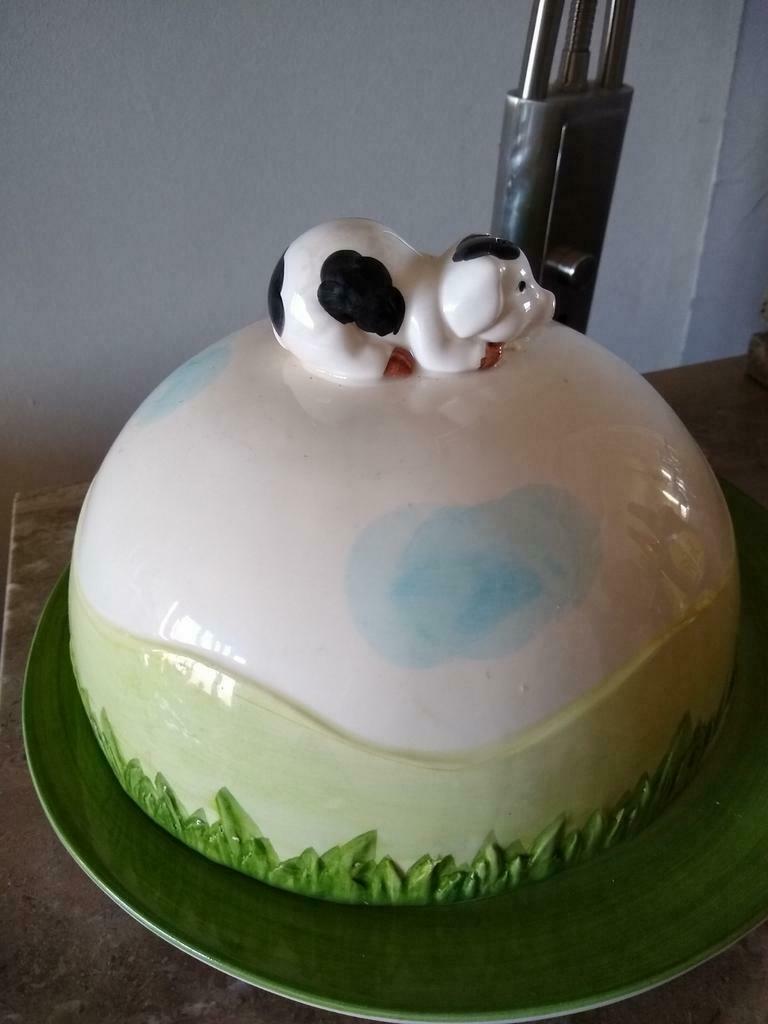 Stolp in aardewerk met klein koetje, Enlèvement ou Envoi, Comme neuf
