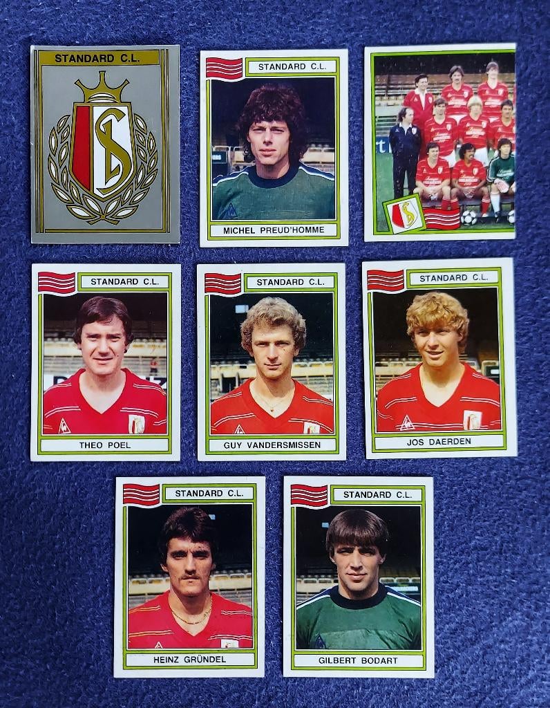 8 versch. Panini stickers voetbal ' FB 1984 - Standard CL ', Verzamelen, Ophalen of Verzenden, Nieuw, Poster, Plaatje of Sticker