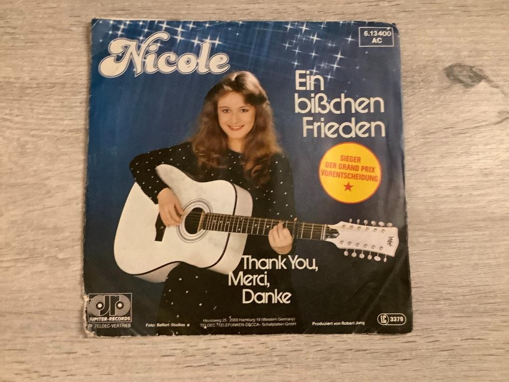 Vinyl single Nicole (Eine bisschen frieden-Thank you, merci,, Ophalen of Verzenden, Gebruikt, Pop