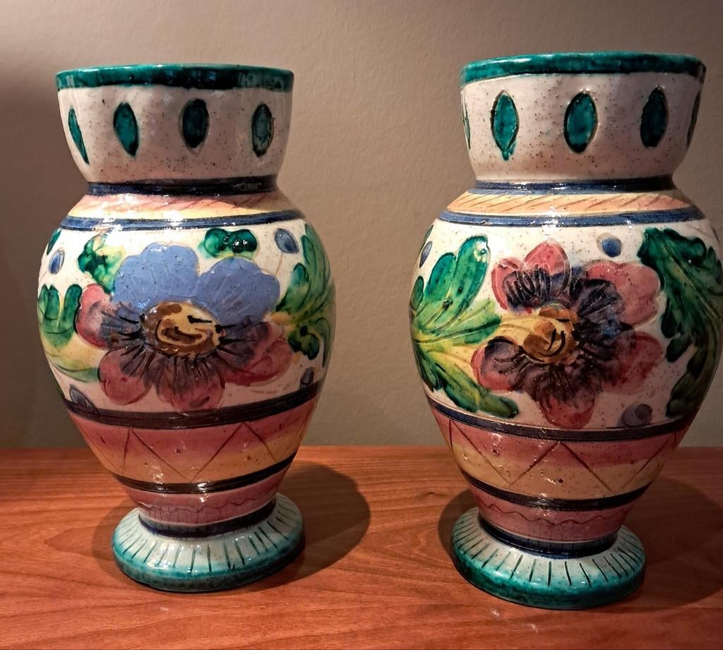 Set vintage Italiaanse keramieken vaasjes, Antiek en Kunst, Antiek | Keramiek en Aardewerk, Ophalen of Verzenden