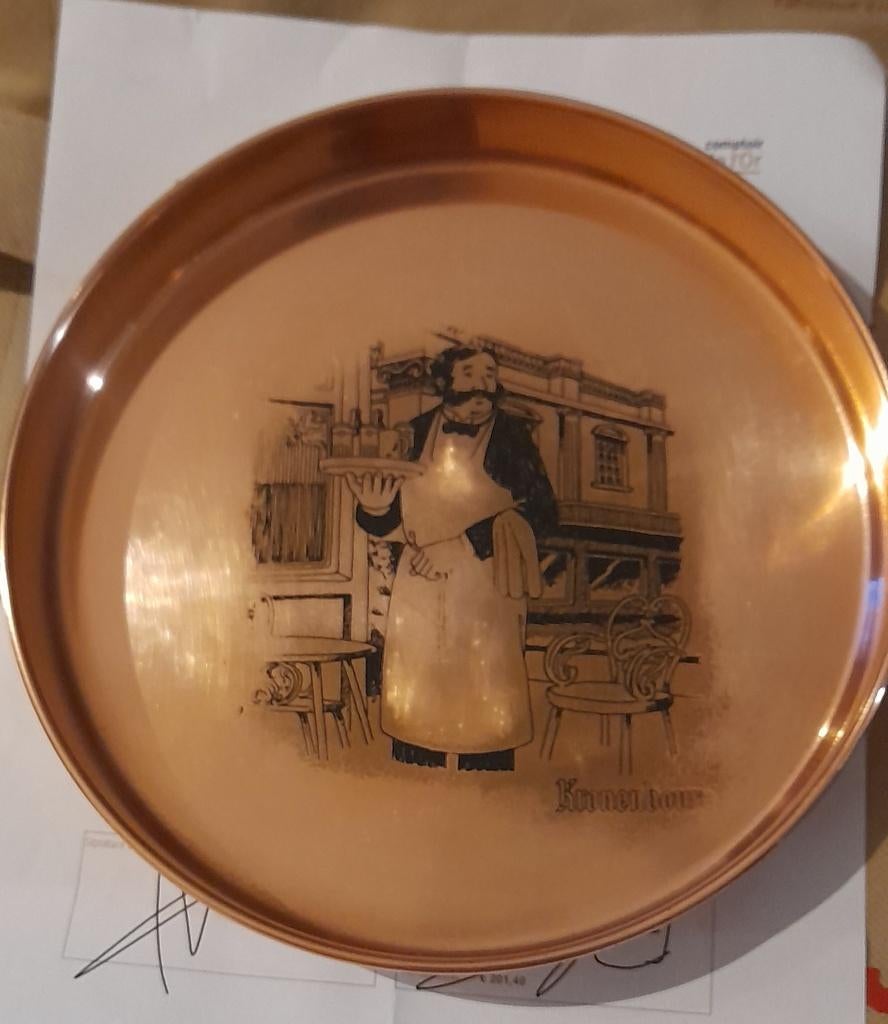 Ancien plateau de service en cuivre Kronenbourg, Enlèvement ou Envoi, Cuivre