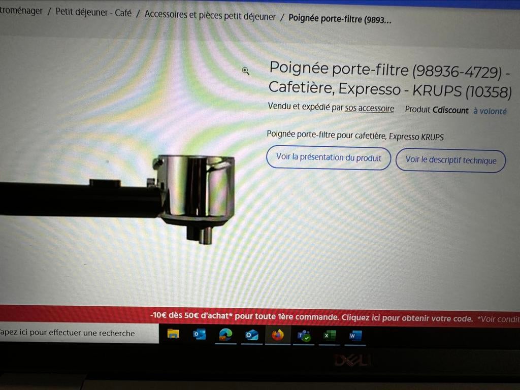 Poignée porte filtre cafetière KRUPS, Enlèvement ou Envoi, Comme neuf
