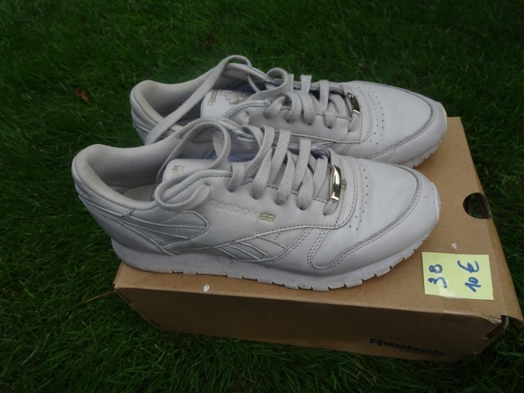 basket 38 Reebok en cuir chaussure, Ophalen, Sportschoenen, Gedragen, Grijs