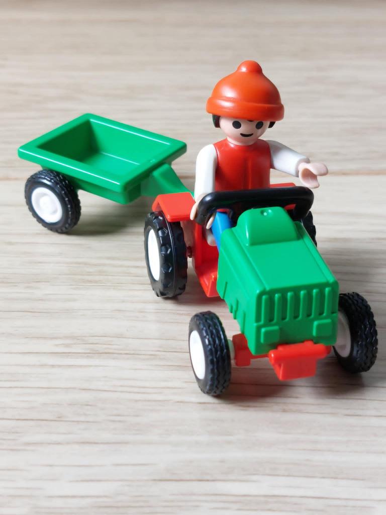 Vintage Playmobil Kinderen met tractor en aanhanger – 3594, Ophalen of Verzenden, Zo goed als nieuw, Los Playmobil