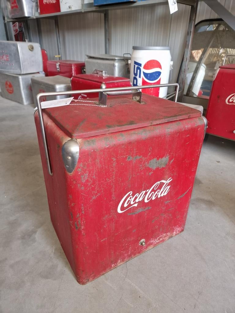 Glacière Coca-Cola en métal, Enlèvement, Utilisé, Ustensile