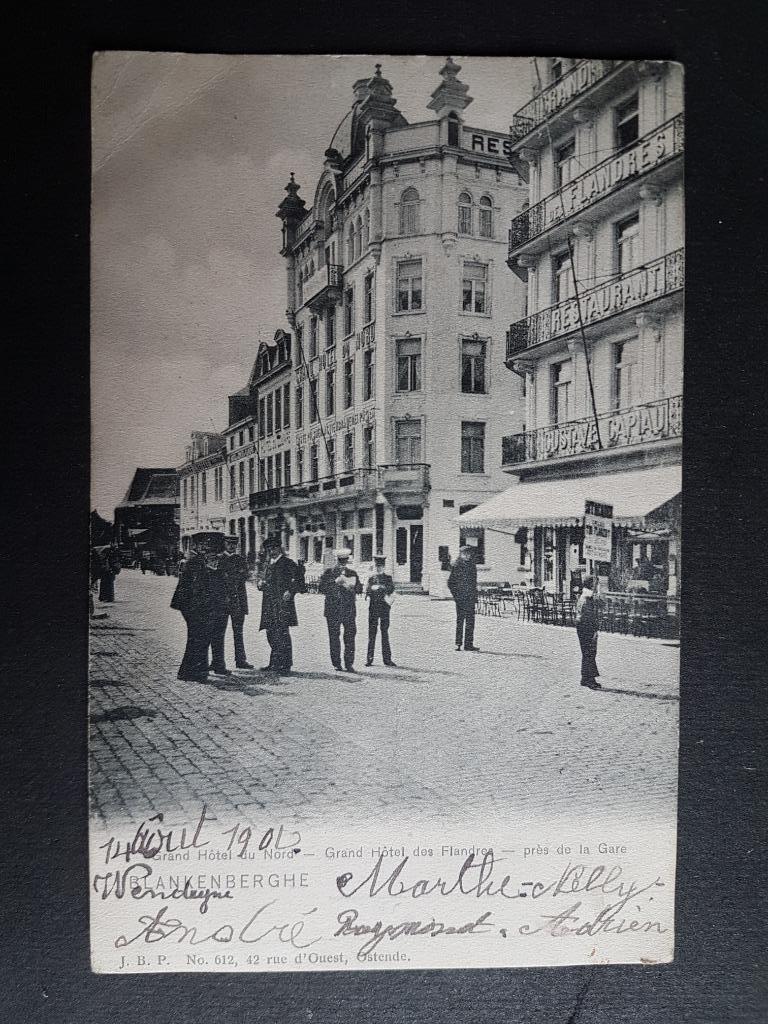 Postkaarte Blankenberge Grand Hôtel du Nord Flandre Gare, Verzenden, Voor 1920, Gelopen, West-Vlaanderen