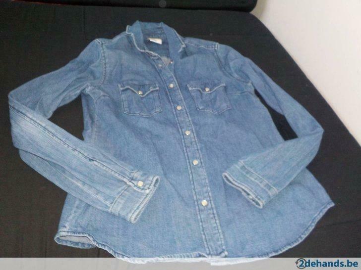 Jeanshemd M/38, Enlèvement ou Envoi, Porté, Taille 38/40 (M), Bleu