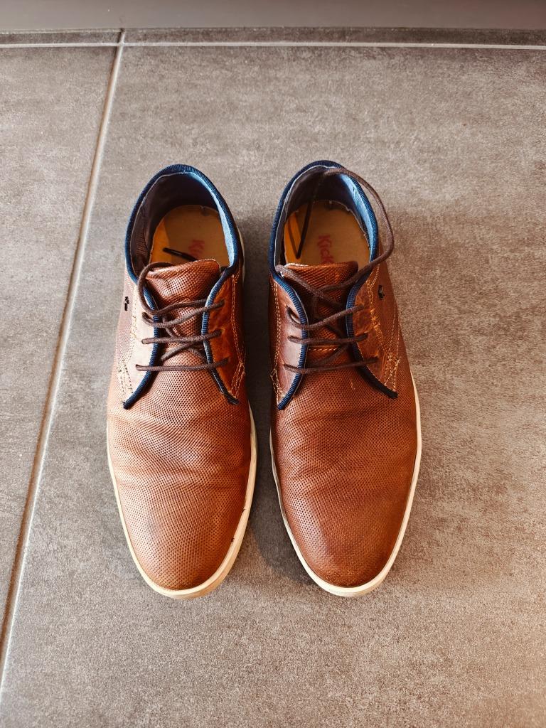 bruine lederen schoenen heren Kickers maat 42, Ophalen, Bruin, Kickers, Gedragen