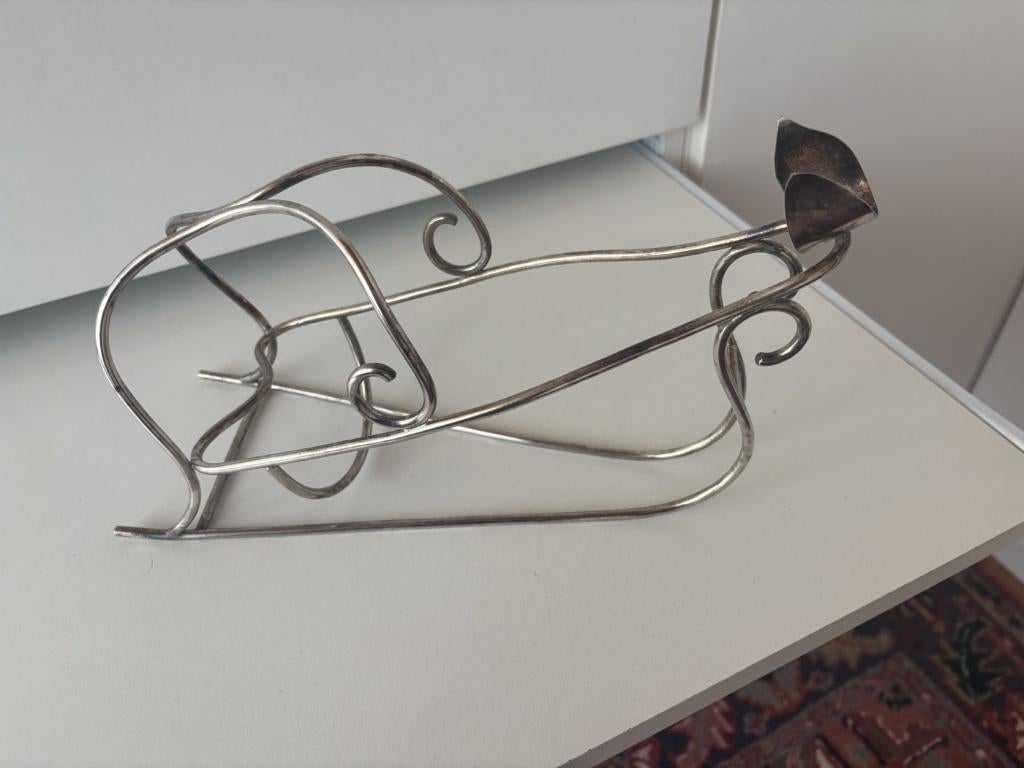 Wijnfleshouder verzilverd, Ophalen of Verzenden, Zilver