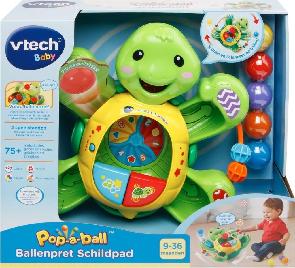 VTech baby ballenpret schildpad, Kinderen en Baby's, Speelgoed | Babyspeelgoed, Zo goed als nieuw, Overige typen, Met licht, Met geluid