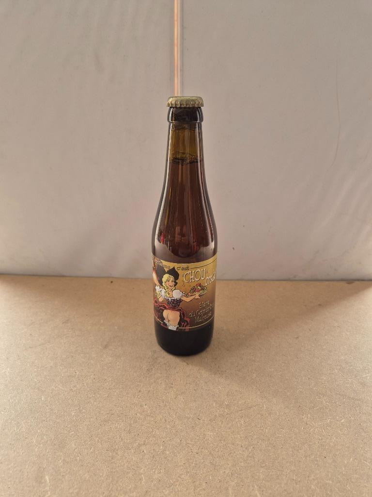 Bouteille de bière L'Alsacienne "Chou" Croute!!!, Ophalen of Verzenden, Gebruikt, Flesje(s), Overige merken
