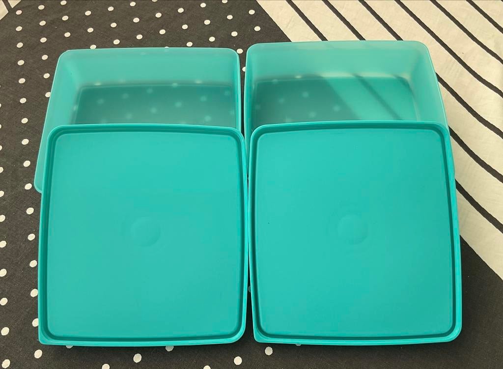 Tupperware ruimteschaal rechthoekig, Huis en Inrichting, Keuken | Tupperware, Ophalen of Verzenden, Nieuw, Blauw, Schaal