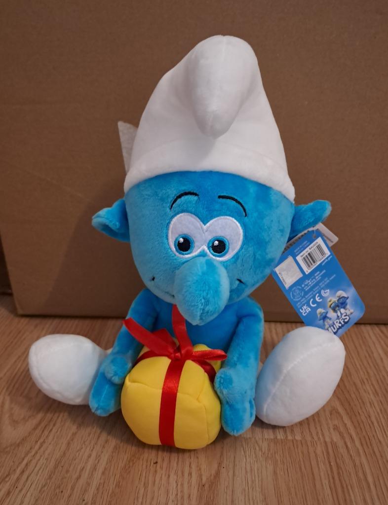 De Smurfen The Smurfs knuffel Pakjessmurf 30cm nieuwstaat, Enlèvement ou Envoi, Neuf, Autres Schtroumpfs, Poupée, Figurine ou Peluche