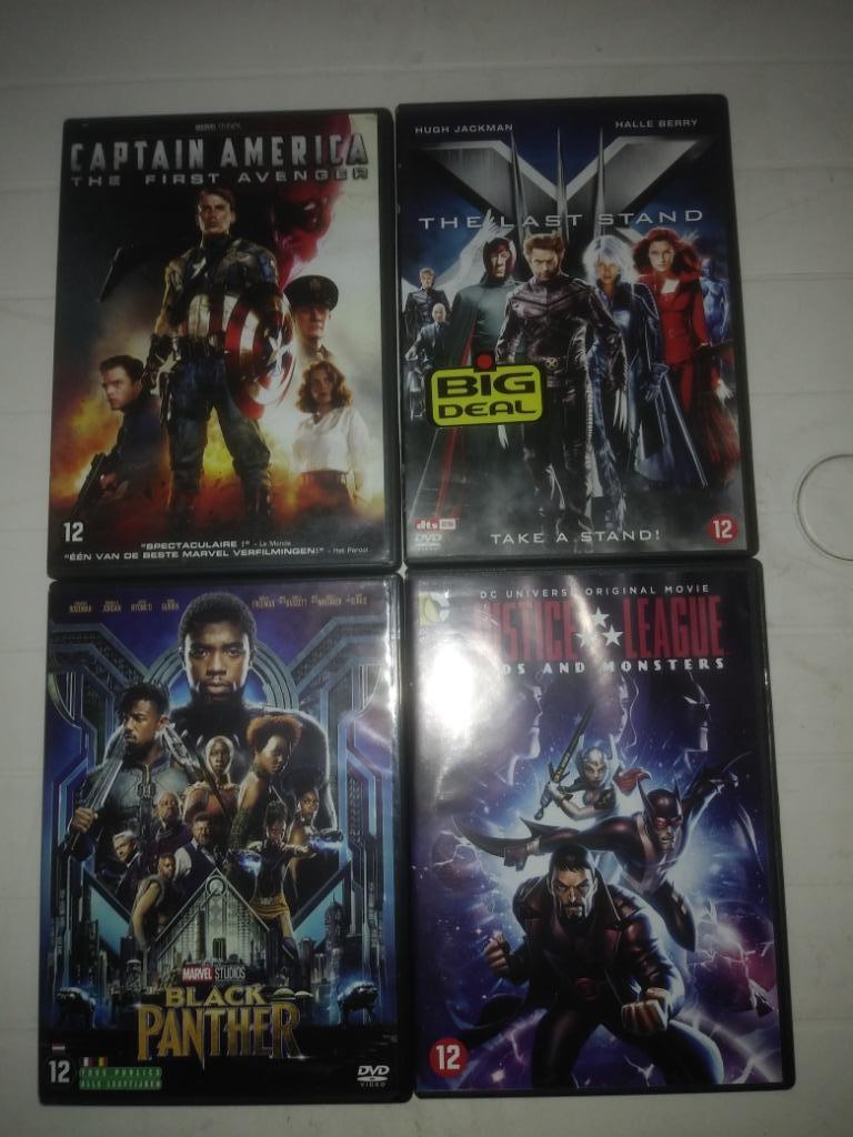 Captan America, X-man, Balck Panter en Justice League, Cd's en Dvd's, Vanaf 12 jaar, Ophalen of Verzenden, Zo goed als nieuw, Fantasy