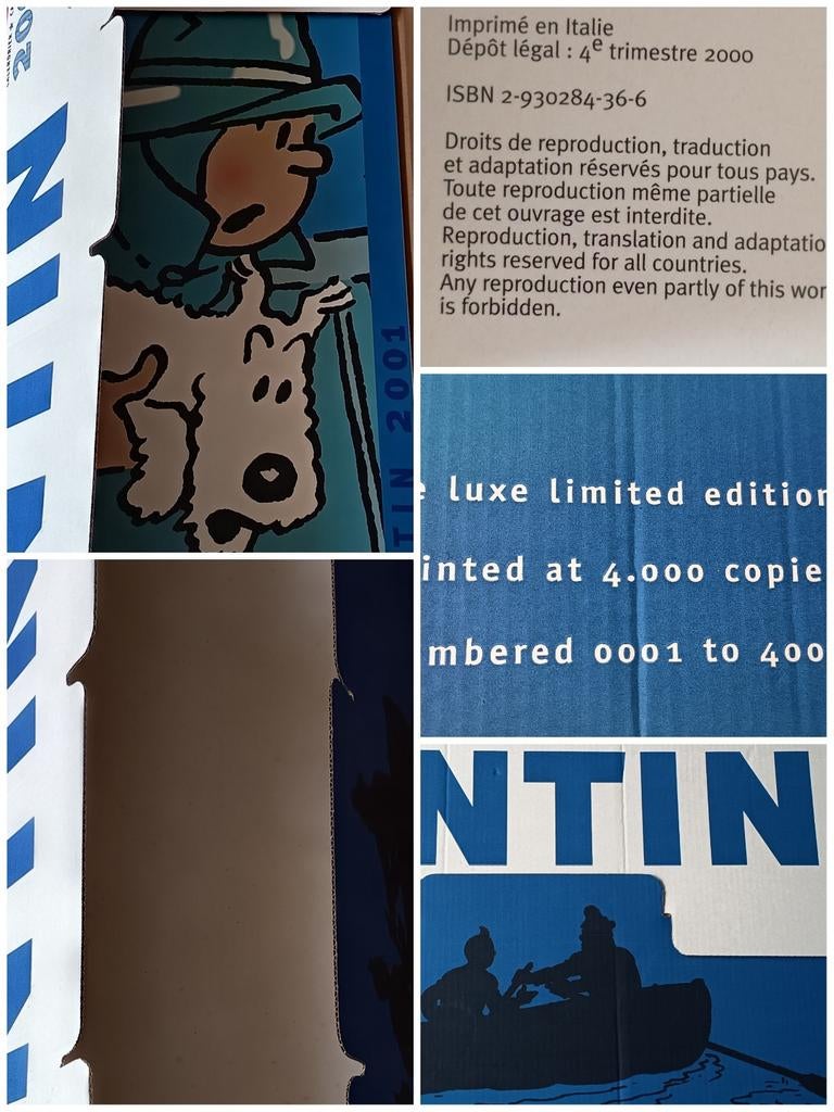Mon 😀 Grand Calendrier TINTIN 2001 Hergé Bateaux 100x35x2cm, Collections, Personnages de BD, Comme neuf, Autres types, Tintin