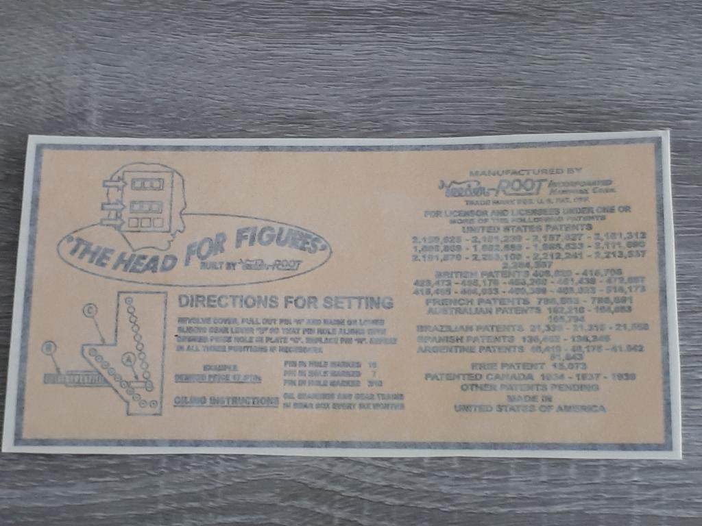 Veeder Root sticker oude benzinepomp, Enlèvement ou Envoi, Neuf