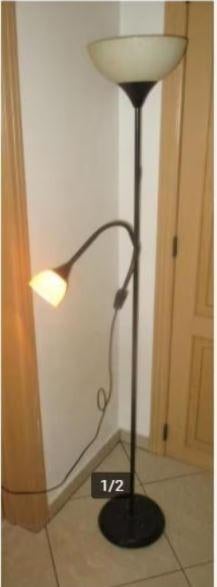Leuke Retro Metalen Staande Lamp met leeslamp, Huis en Inrichting, Ophalen, Zo goed als nieuw, Metaal