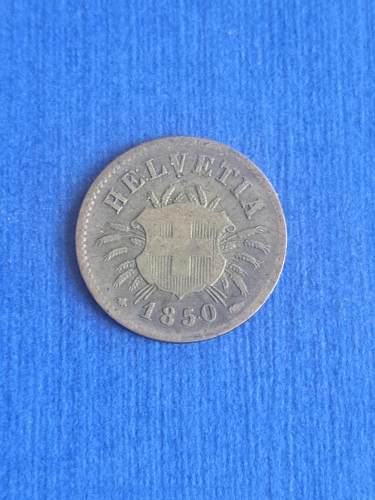 1850 BB Switzerland 5 centimes en argent Strasbourg, Envoi, Autres pays, Monnaie en vrac, Argent