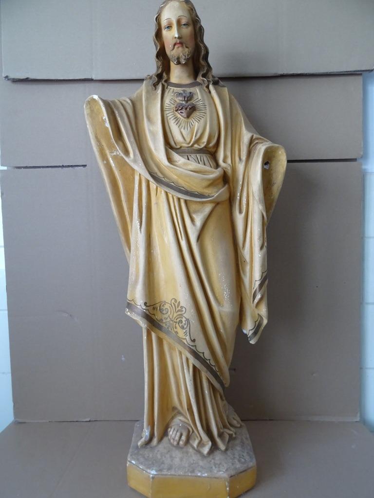 Grande statue ancienne de Jésus statue de Jésus 86cm 1920, Enlèvement ou Envoi