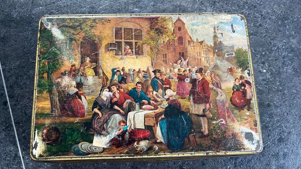 Ancienne boîte en métal Chocolat Jacques, Gebruikt