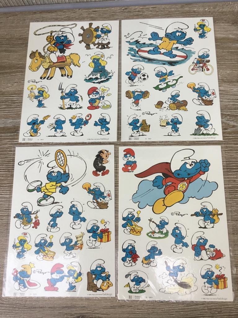 Smurfen - 4 stickervellen - 1983, Enlèvement ou Envoi, Neuf, Bande dessinée ou Dessin animé