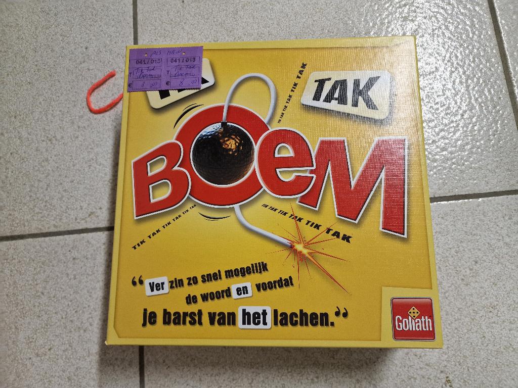 Tik Tak Boem gezelschapsspel, Hobby en Vrije tijd, Vijf spelers of meer, Ophalen of Verzenden, Zo goed als nieuw, Goliath