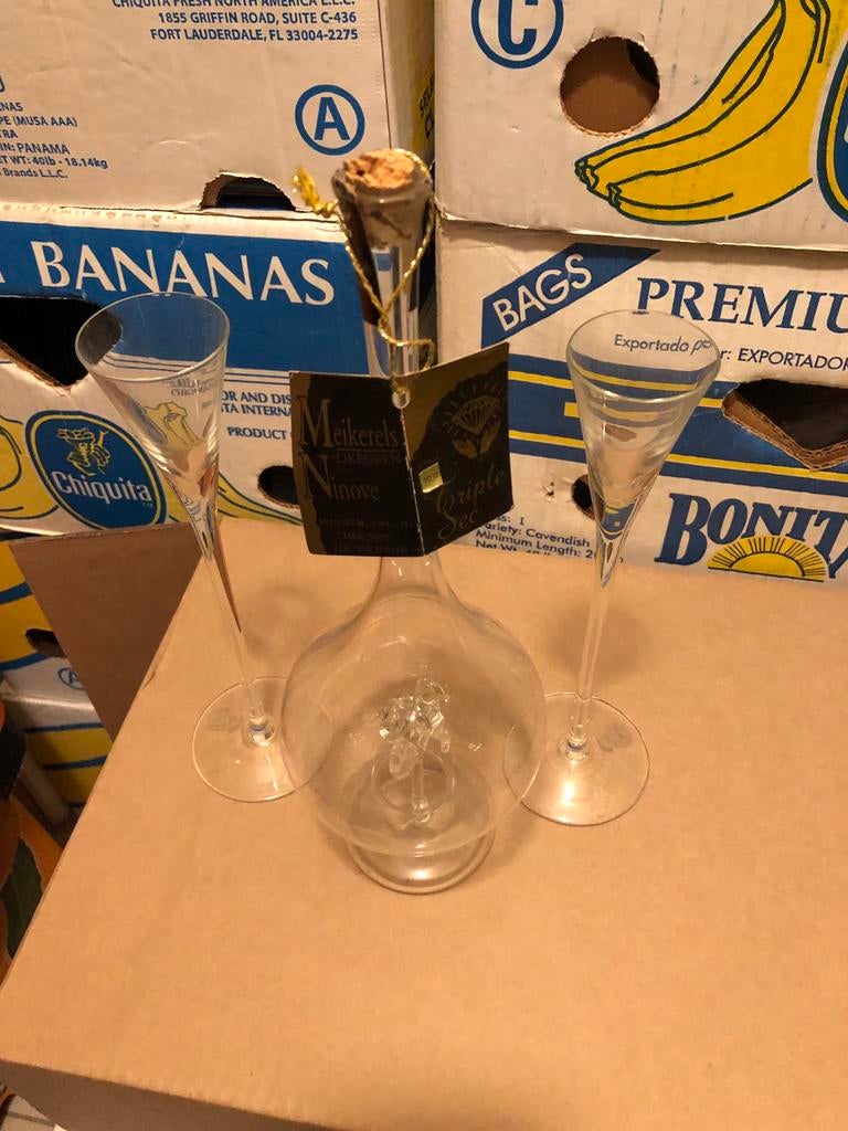 Horoscoop tweeling , Hervulbare fles + 2 degustatie glazen, Ophalen of Verzenden, Zo goed als nieuw
