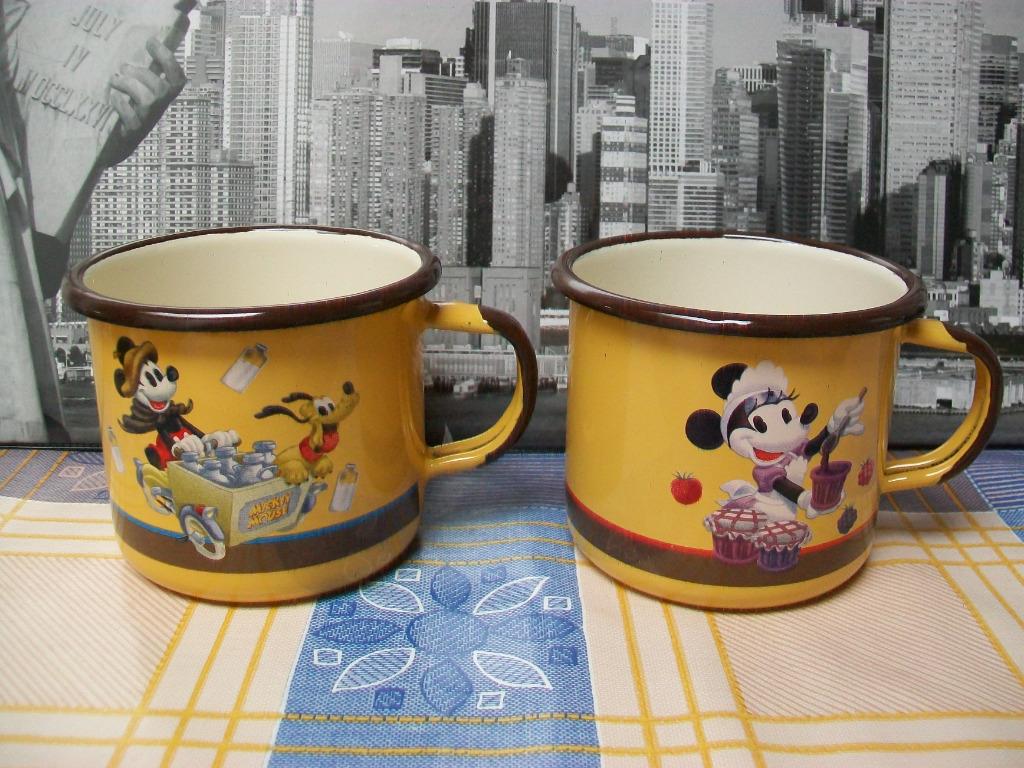 Mickey Mouse - Minnie Mouse Disneyland Paris Emaile Emaille, Ophalen of Verzenden, Mickey Mouse, Zo goed als nieuw, Servies