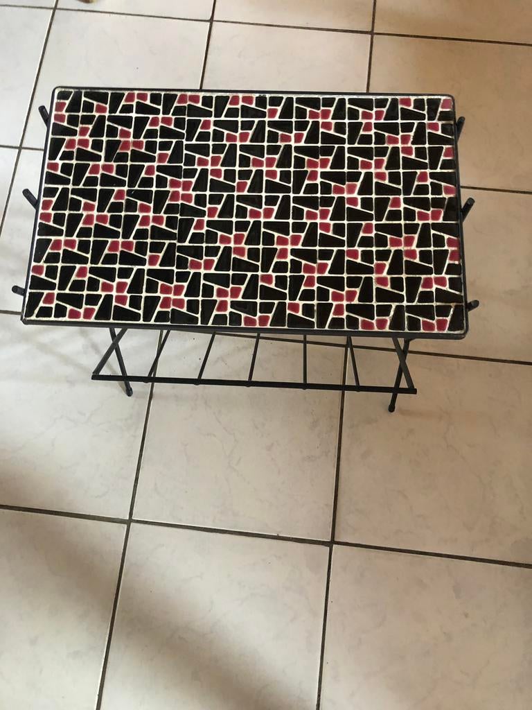 Porte revues année 60 avec table mosaïque, Enlèvement, Utilisé