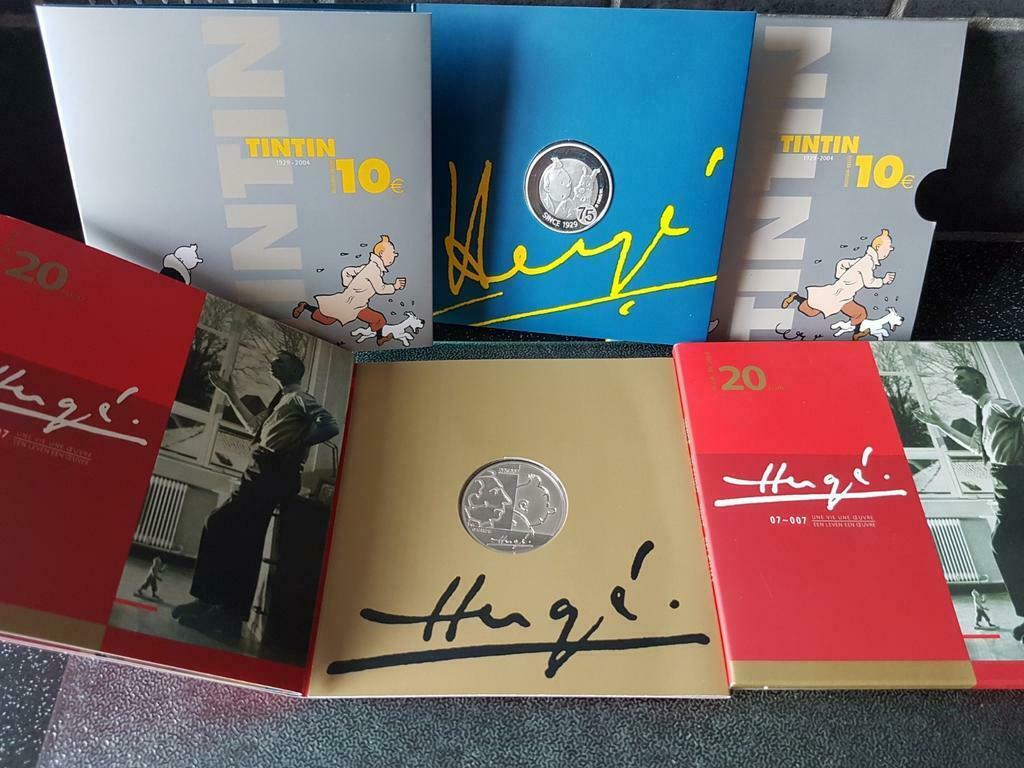 Pièces 10 et 20 € Tintin en Argent., Enlèvement ou Envoi, Argent, Argent