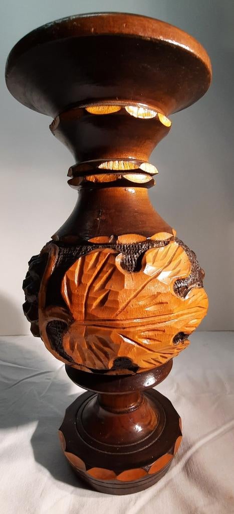 Houten vaas, Huis en Inrichting, Woonaccessoires | Vazen, Ophalen of Verzenden