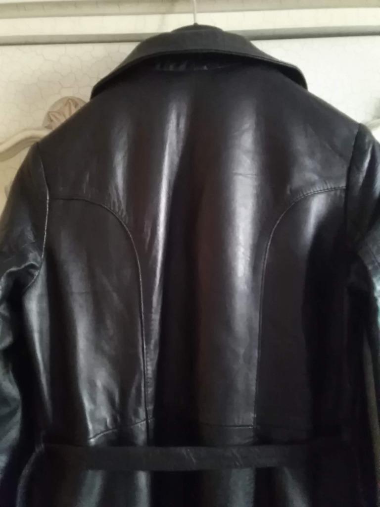 Leder mantel, Kleding | Dames, Ophalen, Zo goed als nieuw, Maat 38/40 (M), Zwart