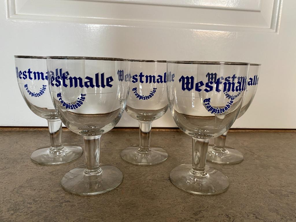 Trappistenbier Westmalle 6 glazen, Enlèvement ou Envoi, Neuf, Verre ou Verres, Autres marques