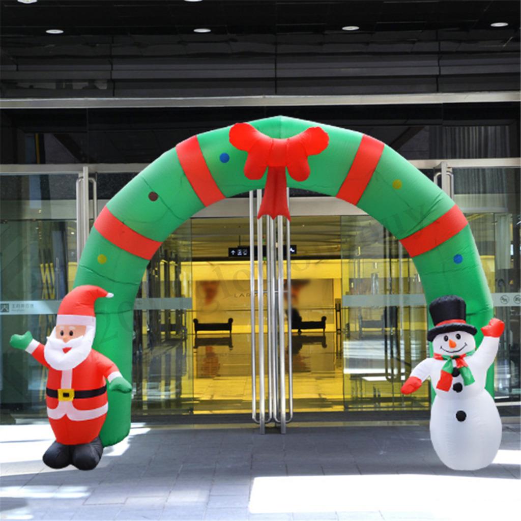 Opblaasbare Kerstman & Sneeuwman Met Welkomstboog. Verlicht, Divers, Noël, Neuf, Envoi