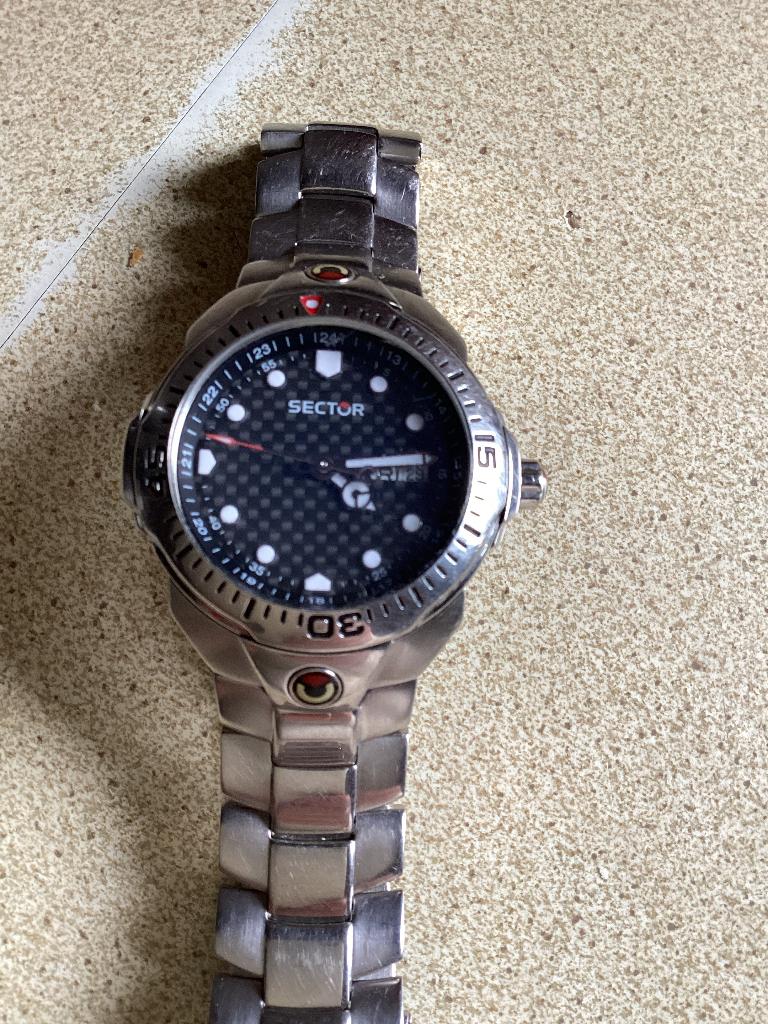 Sector polshorloge, Handtassen en Accessoires, Horloges | Heren, Staal, Gebruikt, Staal, Polshorloge