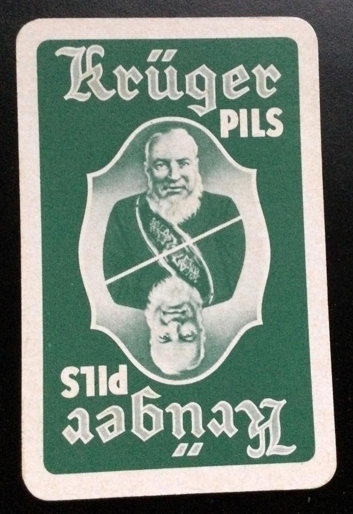 bier brouwerij Kruger groen losse speelkaart 1, Ophalen of Verzenden, Zo goed als nieuw, Speelkaart(en)
