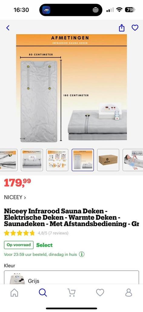 Infrarood saunadeken, Enlèvement, Comme neuf