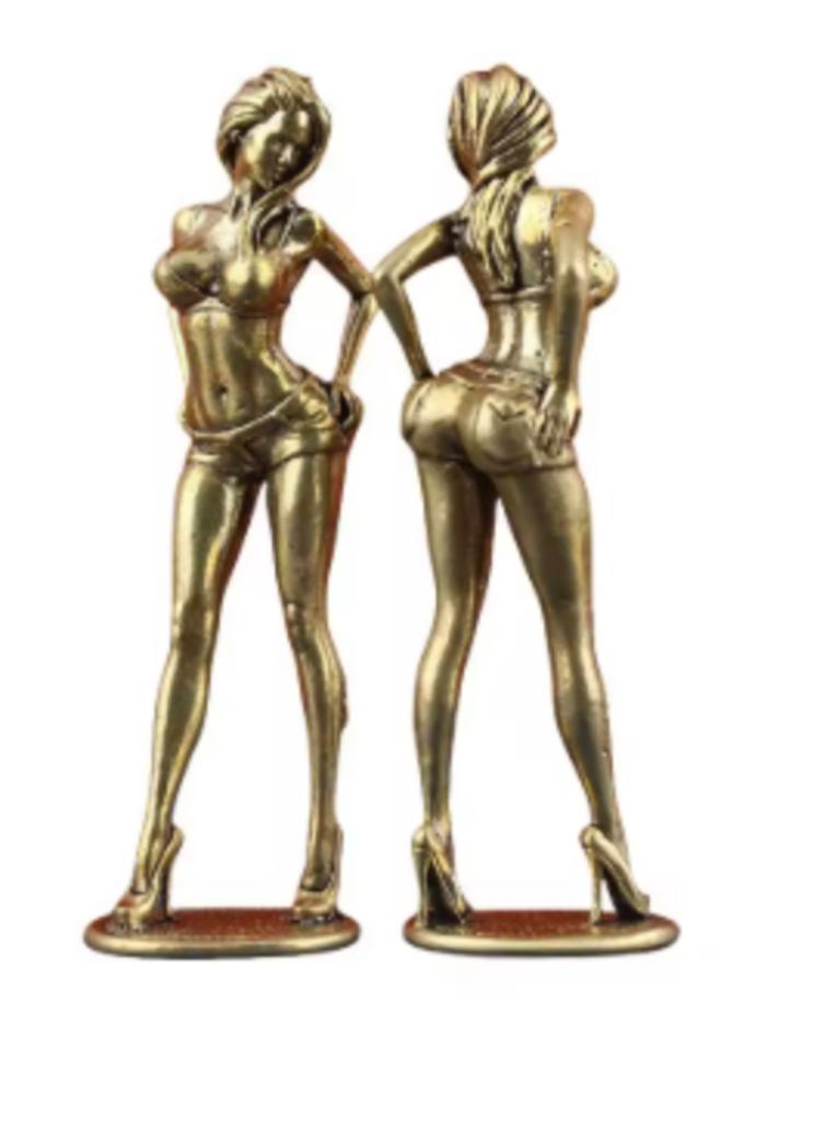 Statue en laiton massif Sexy girl debout (10,5 cm de haut), Collections, Enlèvement ou Envoi, Neuf