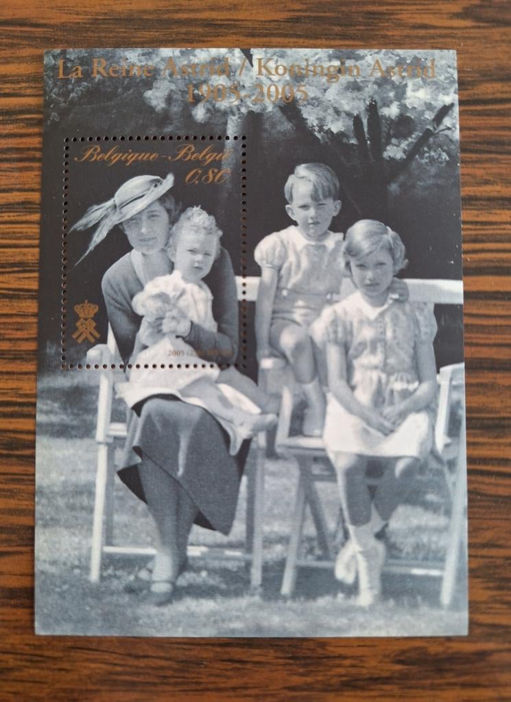 Postzegel Koningin Astrid België 1905 2005, Postzegels en Munten, Ophalen of Verzenden