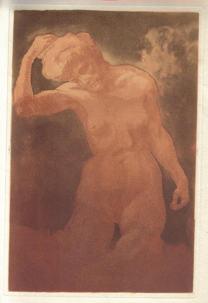 Armand Rassenfosse ets vernis mou "La Musique", Antiek en Kunst, Ophalen